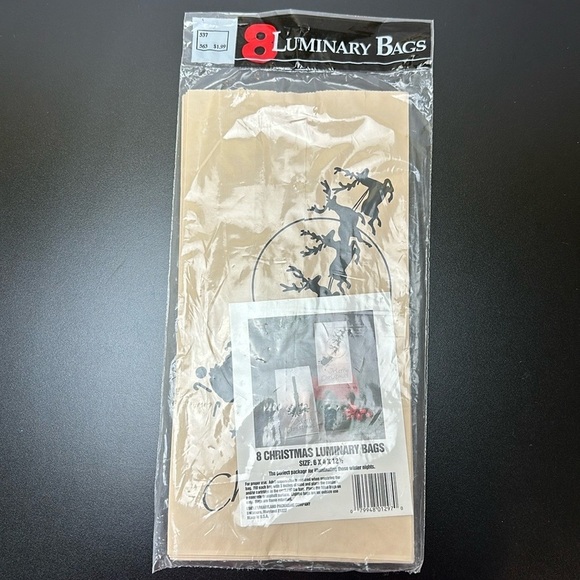 Lindley 8 Christmas Luminary Bags Winter Santa Sleigh & Reindeer Merry Christmas - Picture 6 of 6